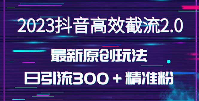 日引300＋创业粉，独家抖音高效截流2.0玩法（价值1280）-微众资源