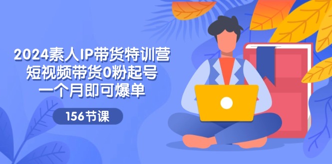 2024素人IP带货特训营，短视频带货0粉起号，一个月即可爆单（156节）-微众资源