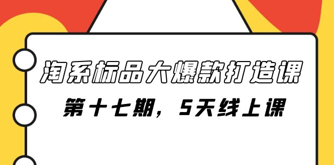 淘系标品大爆款打造课-第十七期，5天线上课-微众资源
