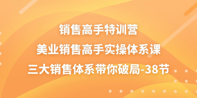 销售-高手特训营，美业-销售高手实操体系课，三大销售体系带你破局-38节-微众资源