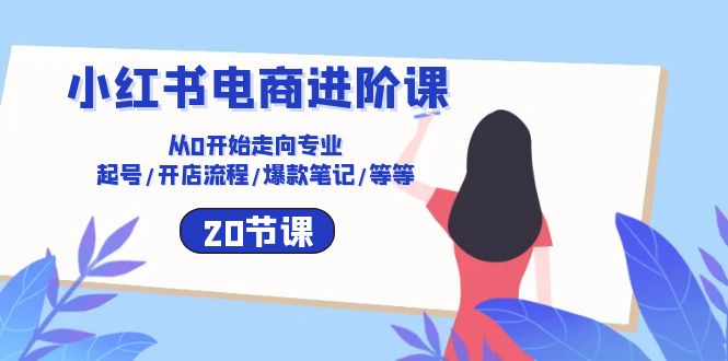 小红书电商进阶课：从0开始走向专业 起号/开店流程/爆款笔记/等等（20节）-微众资源