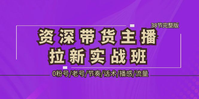 资深·带货主播拉新实战班，0粉号/老号/节奏/话术/播感/流量-38节完整版-微众资源