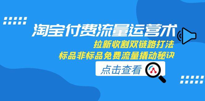 淘宝付费流量运营术，拉新收割双链路打法，标品非标品免费流量撬动秘诀-微众资源
