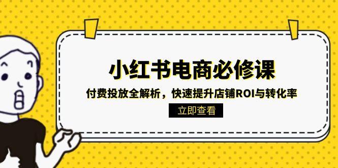 小红书电商必修课：付费投放全解析，快速提升店铺ROI与转化率-微众资源