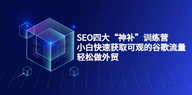 SEO四大“神补”训练营，小白快速获取可观的谷歌流量，轻松做外贸-微众资源