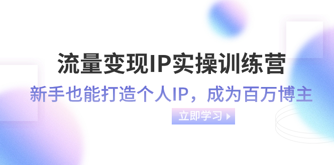 流量变现-IP实操训练营：新手也能打造个人IP，成为百万 博主（46节课）-微众资源
