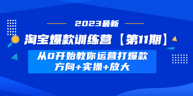 淘宝爆款训练营【第11期】 从0开始教你运营打爆款，方向+实操+放大-微众资源