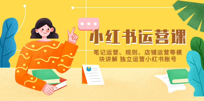 小红书·运营课，笔记运营、规则、店铺运营等模块讲解 独立运营小红书账号-微众资源