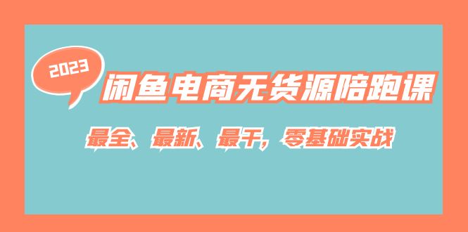 闲鱼电商无货源陪跑课，最全、最新、最干，零基础实战！-微众资源