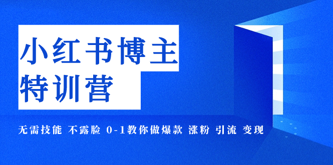 小红书博主爆款特训营-11期 无需技能 不露脸 0-1教你做爆款 涨粉 引流 变现-微众资源