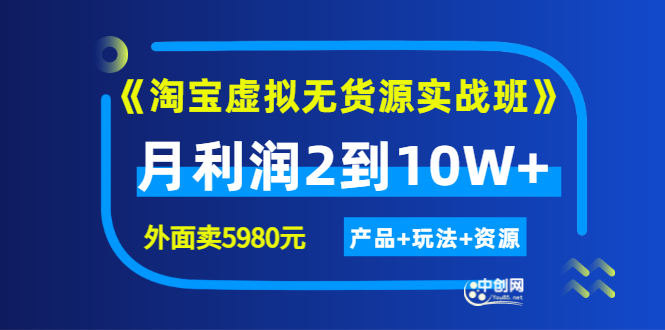 程哥《淘宝虚拟无货源实战班》线上第四期：月利润2到10W+（产品+玩法+资源)-微众资源