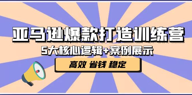 亚马逊爆款打造训练营：5大核心逻辑+案例展示 打造爆款链接 高效 省钱 稳定-微众资源