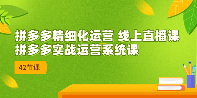 2023年8月新课-拼多多精细化运营 线上直播课：拼多多实战运营系统课-42节-微众资源