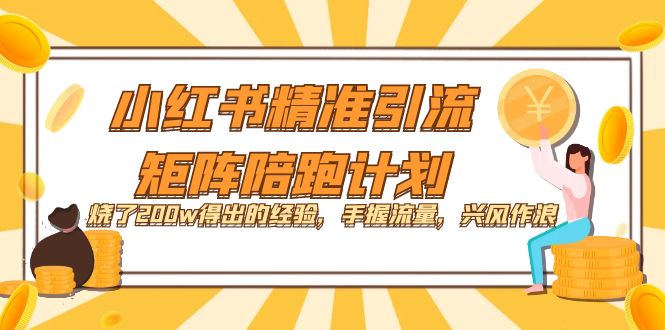 小红书精准引流·矩阵陪跑计划：烧了200w得出的经验，手握流量，兴风作浪！-微众资源