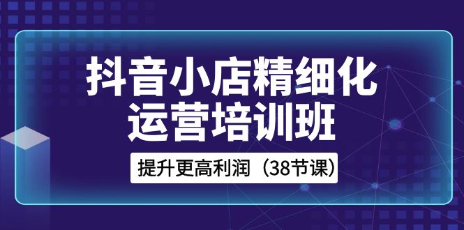 抖音小店-精细化运营培训班，提升更高利润（38节课）-微众资源