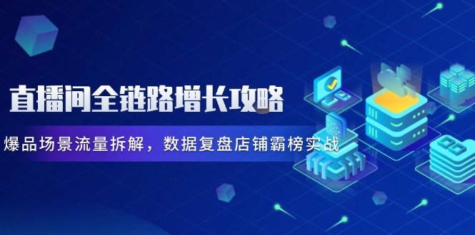 直播间全链路增长攻略，爆品场景流量拆解，数据复盘店铺霸榜实战-微众资源