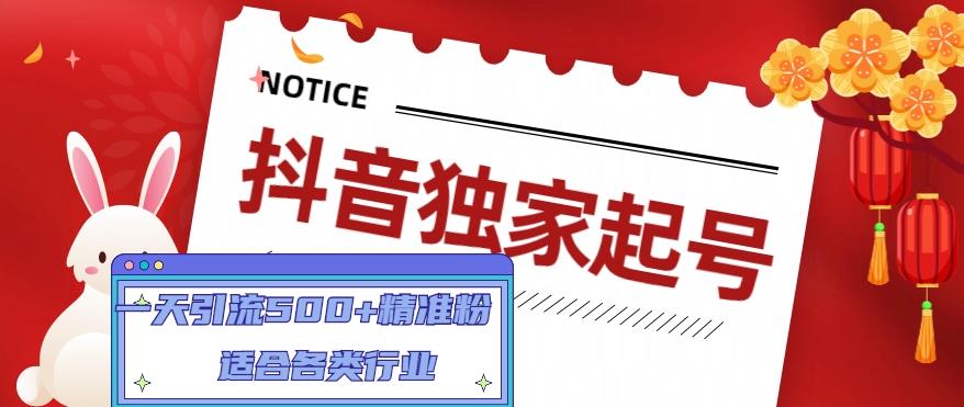 抖音独家起号，一天引流500+精准粉，适合各类行业（9节视频课）-微众资源