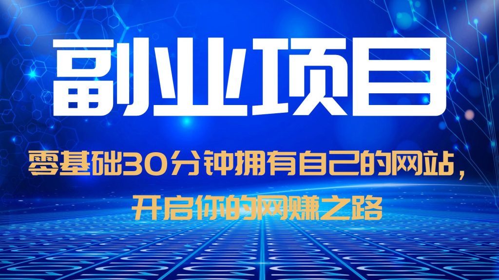 零基础30分钟拥有自己的网站，日赚1000+，开启你的网赚之路（教程+源码）-微众资源