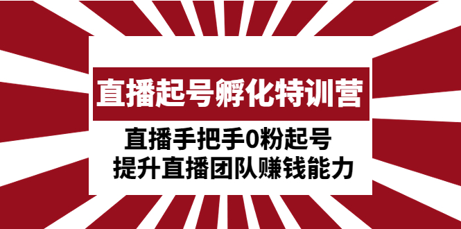直播起号孵化特训营：直播手把手0粉起号  提升直播团队赚钱能力-微众资源