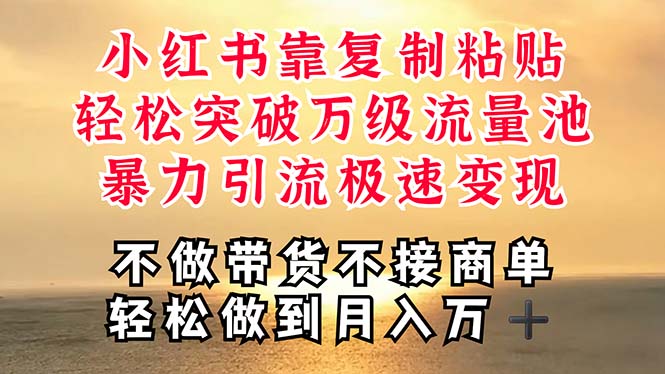 深层揭秘小红书，靠复制粘贴，一周突破万级流量池，无脑搬运，暴力引流…-微众资源