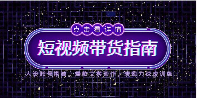 2025短视频带货指南，人设账号搭建，爆款文案创作，表现力速成训练-微众资源