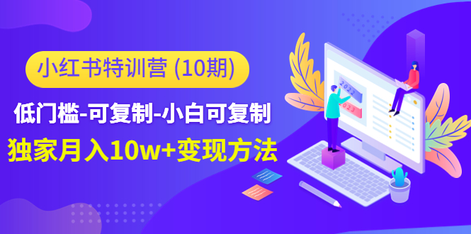 小红书特训营低门槛-可复制-小白可复制-独家月入10w+变现方法-微众资源