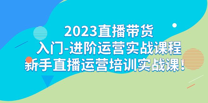 2023直播带货入门-进阶运营实战课程：新手直播运营培训实战课！-微众资源