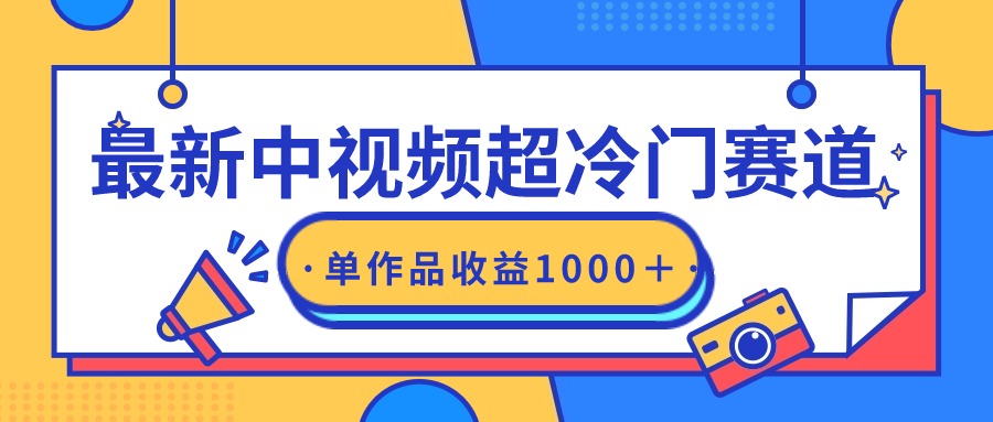最新中视频超冷门赛道，轻松过原创，单条视频收益1000＋-微众资源