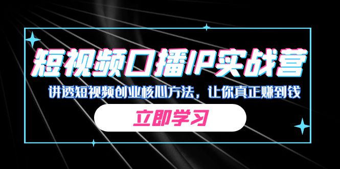 某收费培训：短视频口播IP实战营，讲透短视频创业核心方法，让你真正赚到钱-微众资源