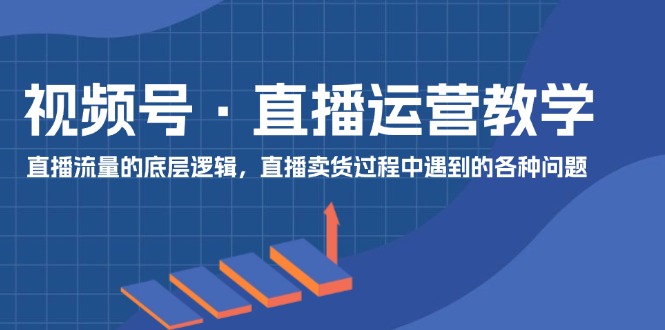 视频号 直播运营教学：直播流量的底层逻辑，直播卖货过程中遇到的各种问题-微众资源