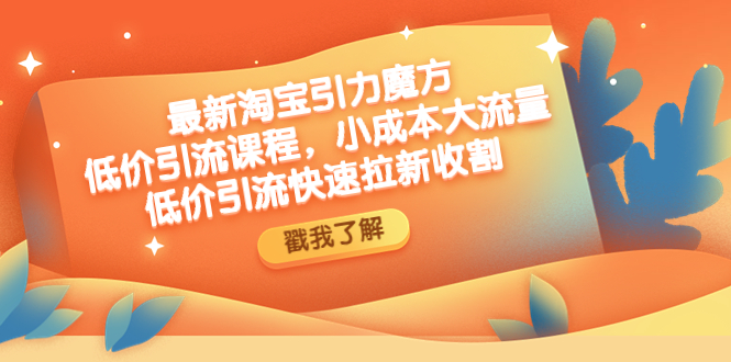 最新淘宝引力魔方低价引流实操：小成本大流量，低价引流快速拉新收割-微众资源