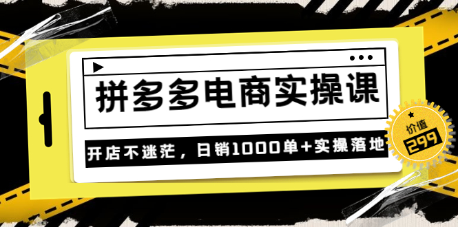 《拼多多电商实操课》开店不迷茫，日销1000单+实操落地-微众资源