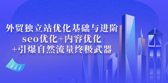 外贸独立站优化基础与进阶，seo优化+内容优化+引爆自然流量终极武器-微众资源