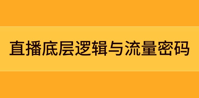 直播底层逻辑与流量密码：定位模型+案例拆解，急速流承接与数据优化全攻略-微众资源