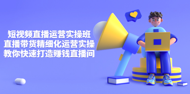 短视频直播运营实操班，直播带货精细化运营实操，教你快速打造赚钱直播间-微众资源