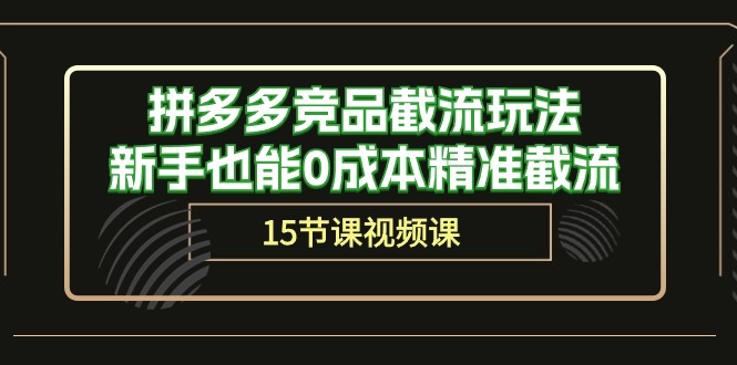 拼多多竞品截流玩法，新手也能0成本精准截流（15节课）-微众资源