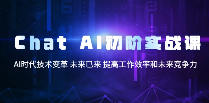 Chat AI初阶实战课，AI时代技术变革 未来已来 提高工作效率和未来竞争力-微众资源