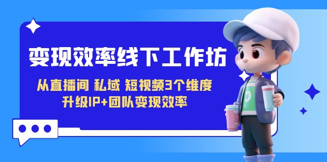 变现-效率线下工作坊，从直播间、私域、短视频3个维度 升级IP+团队变现效率-微众资源