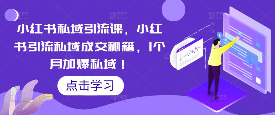 小红书私域引流课，小红书引流私域成交秘籍，1个月加爆私域！-微众资源