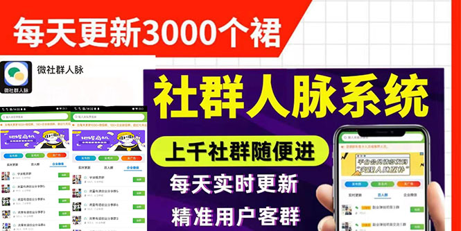 微信群采集系统，每天实时更新1000+微信群【永久免费版】-微众资源