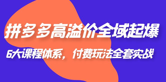 拼多多-高溢价 全域 起爆，6大课程体系，付费玩法全套实战！-微众资源