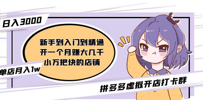 拼多多虚拟开店打卡群：入门到精通（昨日群里有小伙伴日入3000+）2月26更新-微众资源