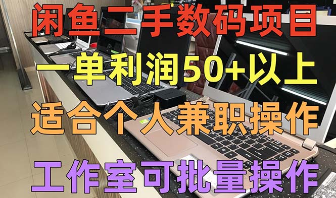 闲鱼二手数码项目，个人副业低保收入一单50+以上，工作室批量放大操作-微众资源