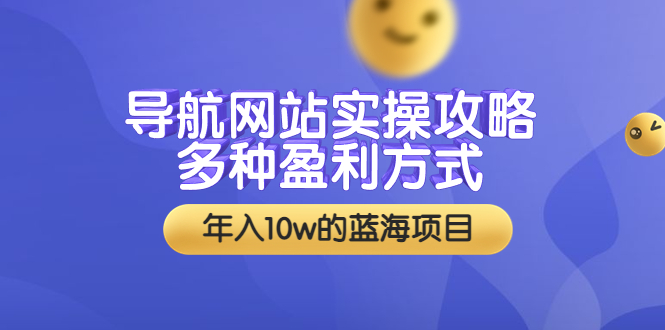 导航网站实操攻略，多种盈利方式，年入10w的蓝海项目（附搭建教学+源码）-微众资源