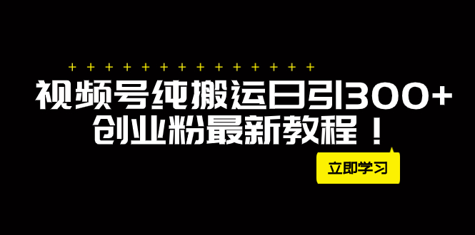 外面卖2580视频号纯搬运日引300+创业粉最新教程！-微众资源
