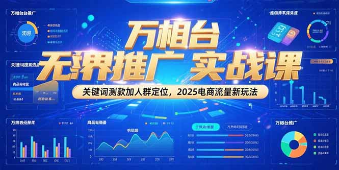 万相台无界推广实战课，关键词测款加人群定位，2025电商流量新玩法-微众资源