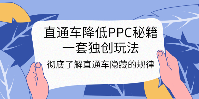 直通车降低PPC秘籍，一套独创玩法：彻底了解直通车隐藏的规律-微众资源