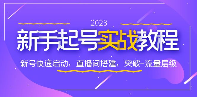 0-1新手起号实战教程：新号快速启动，直播间怎样搭建，突破-流量层级-微众资源