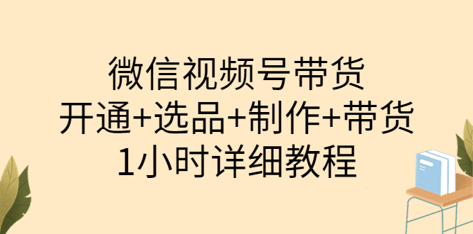 陈奶爸·微信视频号带货：开通+选品+制作+带货（1小时详细教程）-微众资源