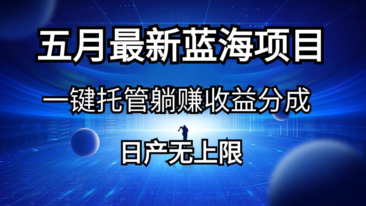 五月刚出最新蓝海项目一键托管 躺赚收益分成 日产无上限-微众资源